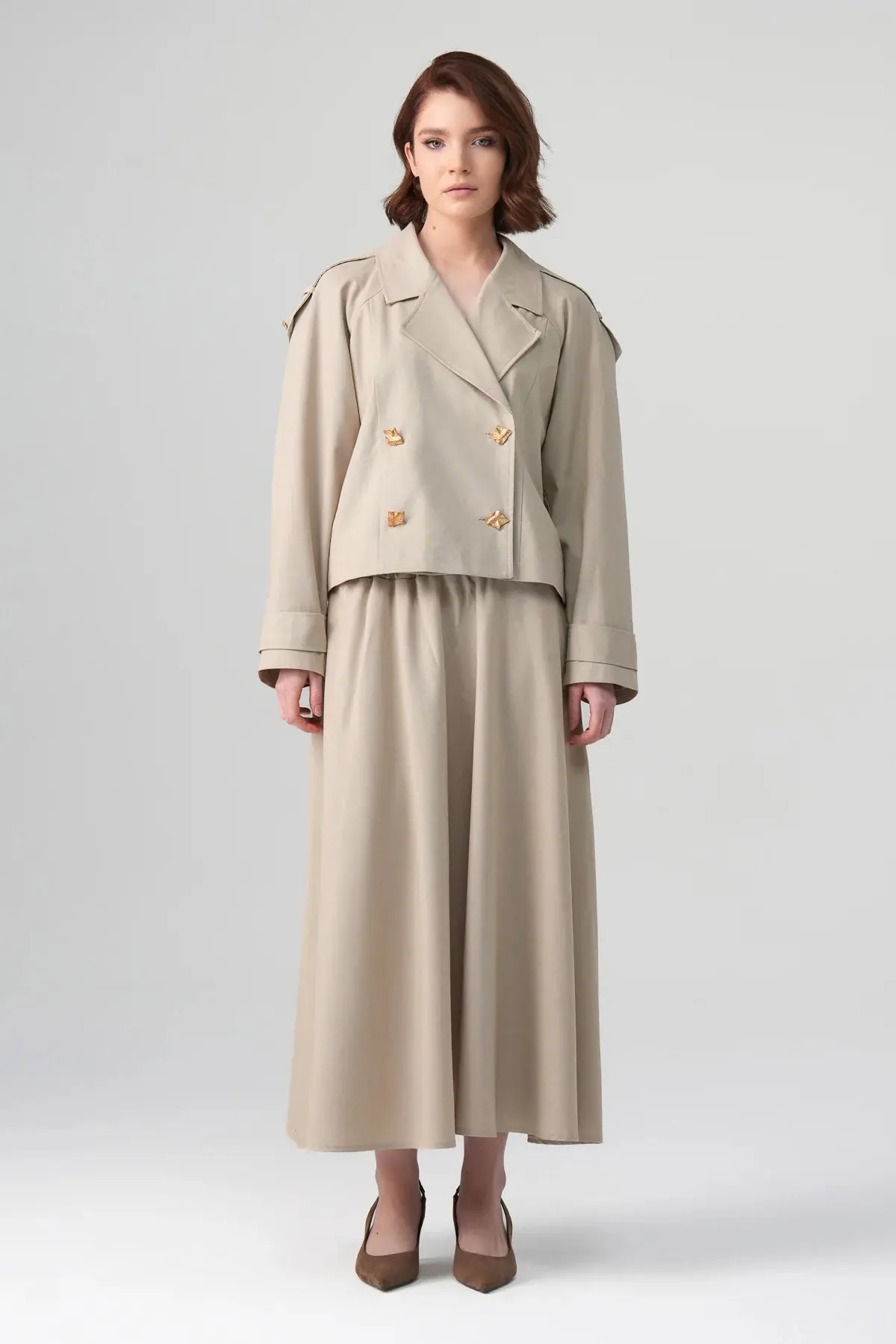 Sare Mini Trench Set – Beige
