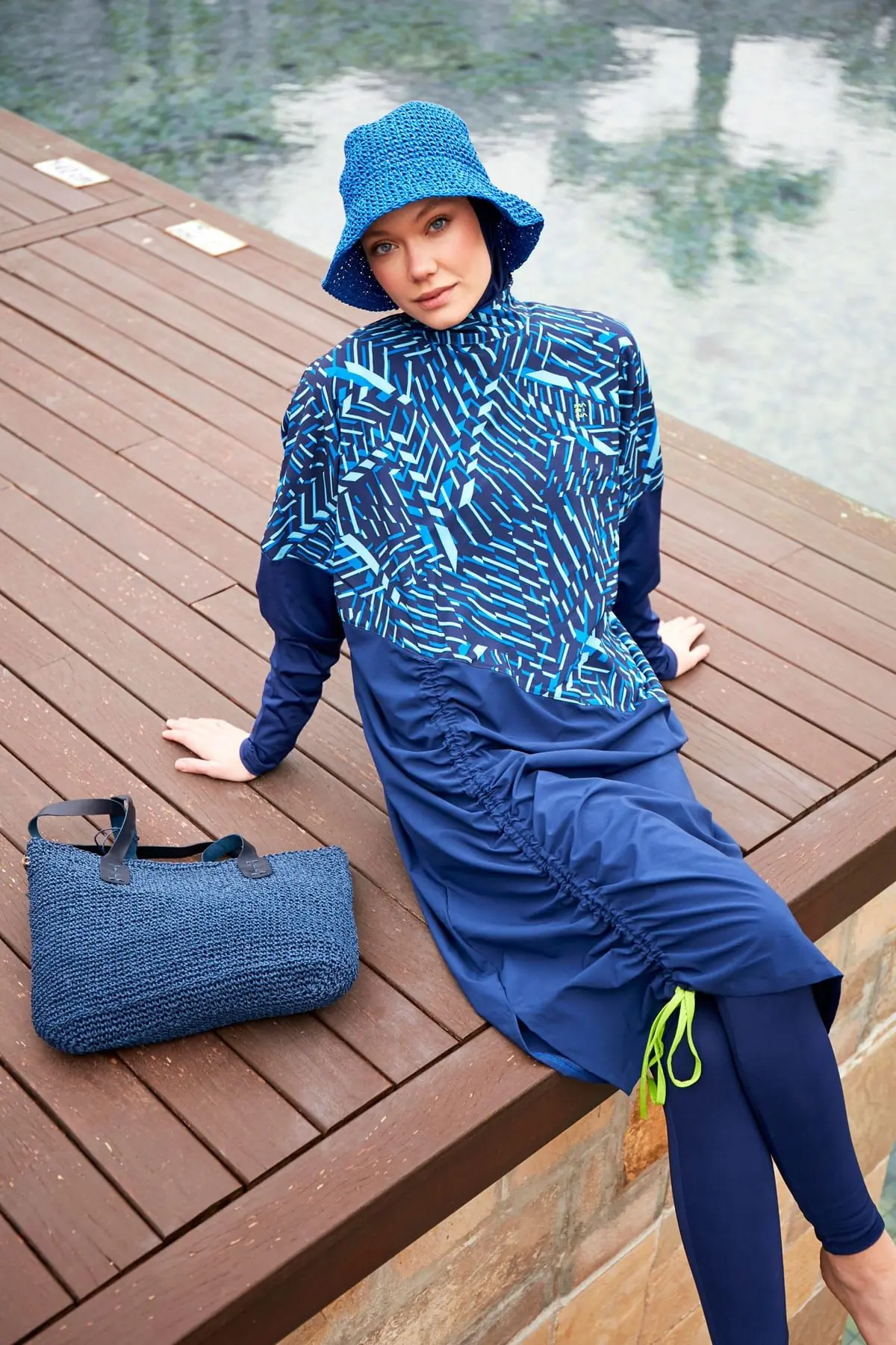 Woven Navy Burkini Modest Swimwear M2427, photo 2