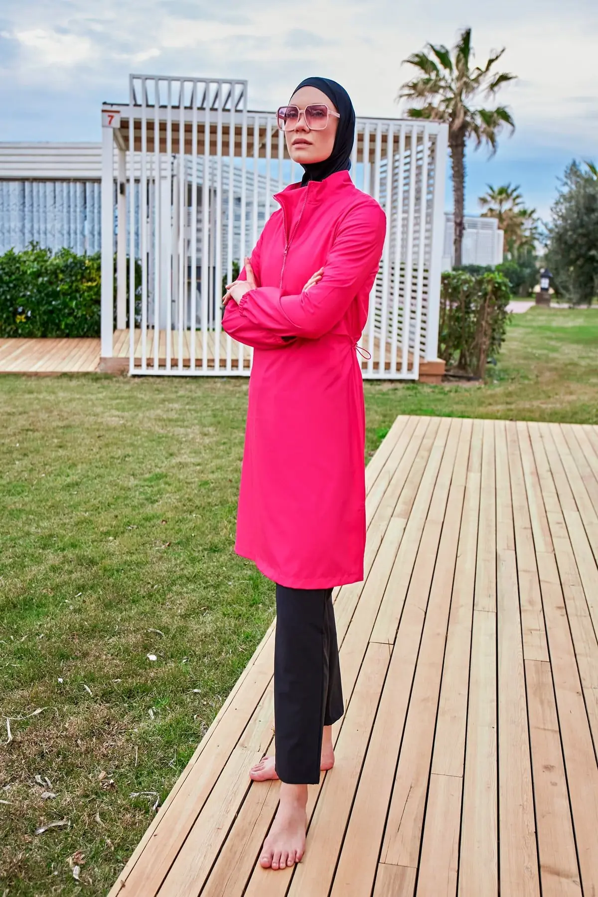 Woven Pink Burkini Modest Swimwear M2408, photo 6