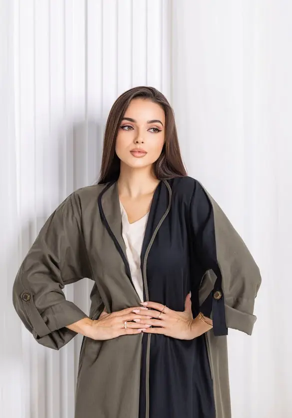 Black Green Abaya