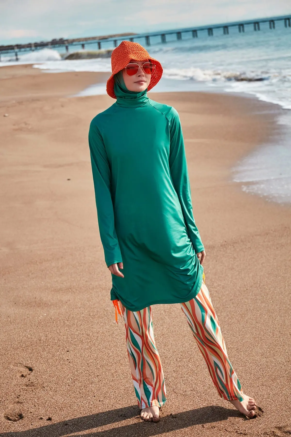 Lycra Green Burkini Modest Swimwear M2493, photo 3