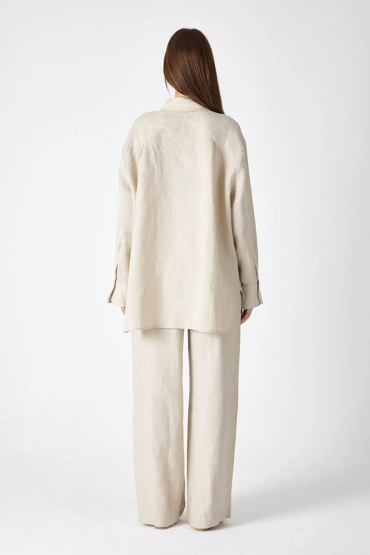 Pure Linen 100% Linen Oversize Shirt - Beige, photo 4