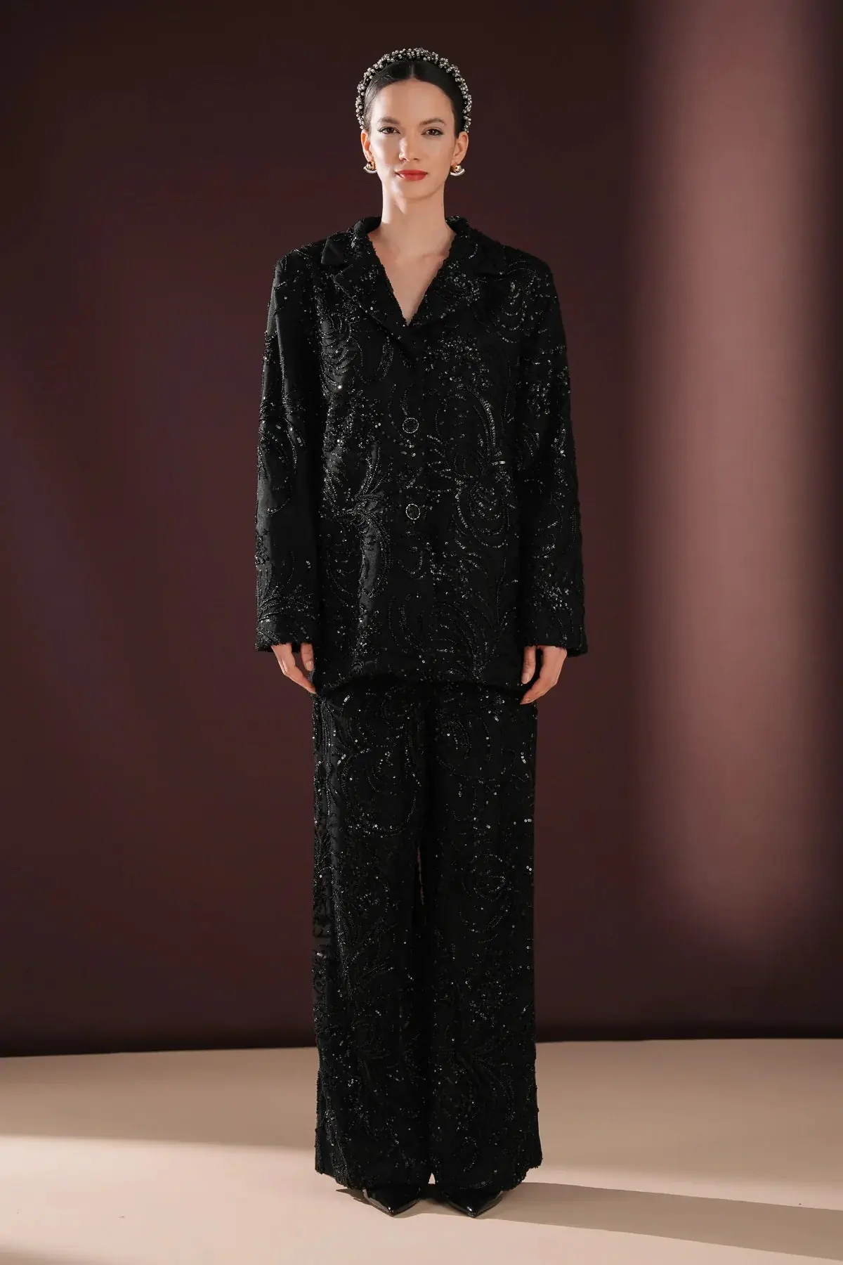 Kaelis Embellished Suit – Black, photo 4