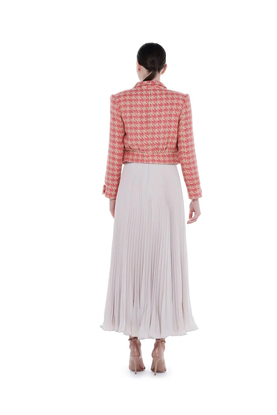 Baroque Cropped Tweed Jacket – Powder, photo 3