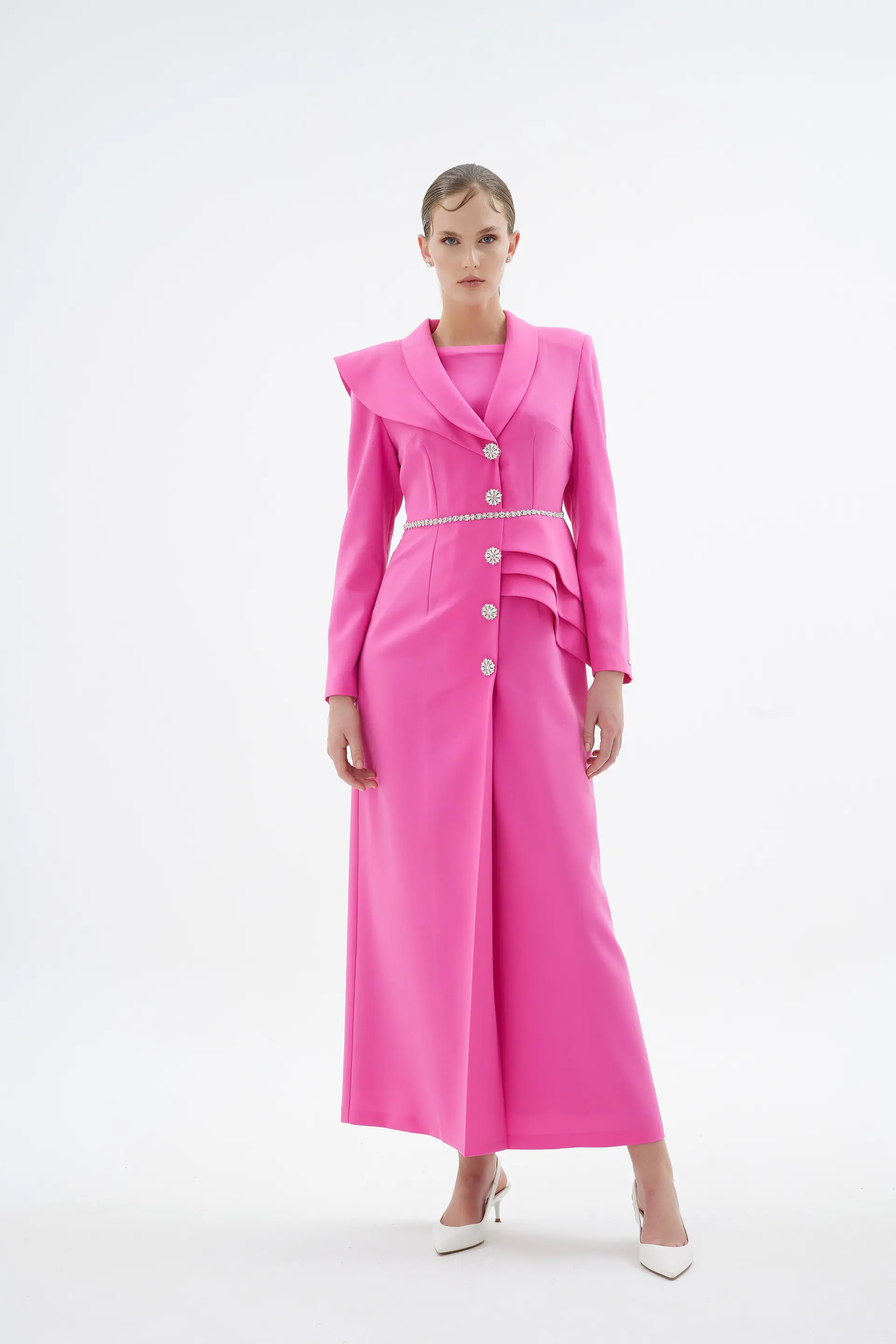Liana Tailored Jacket Dress – Pink