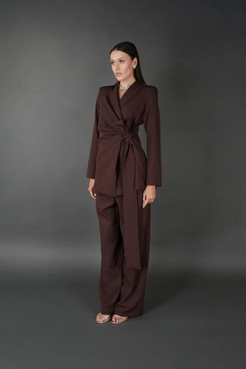 Emilia Satin Set — Brown, photo 2