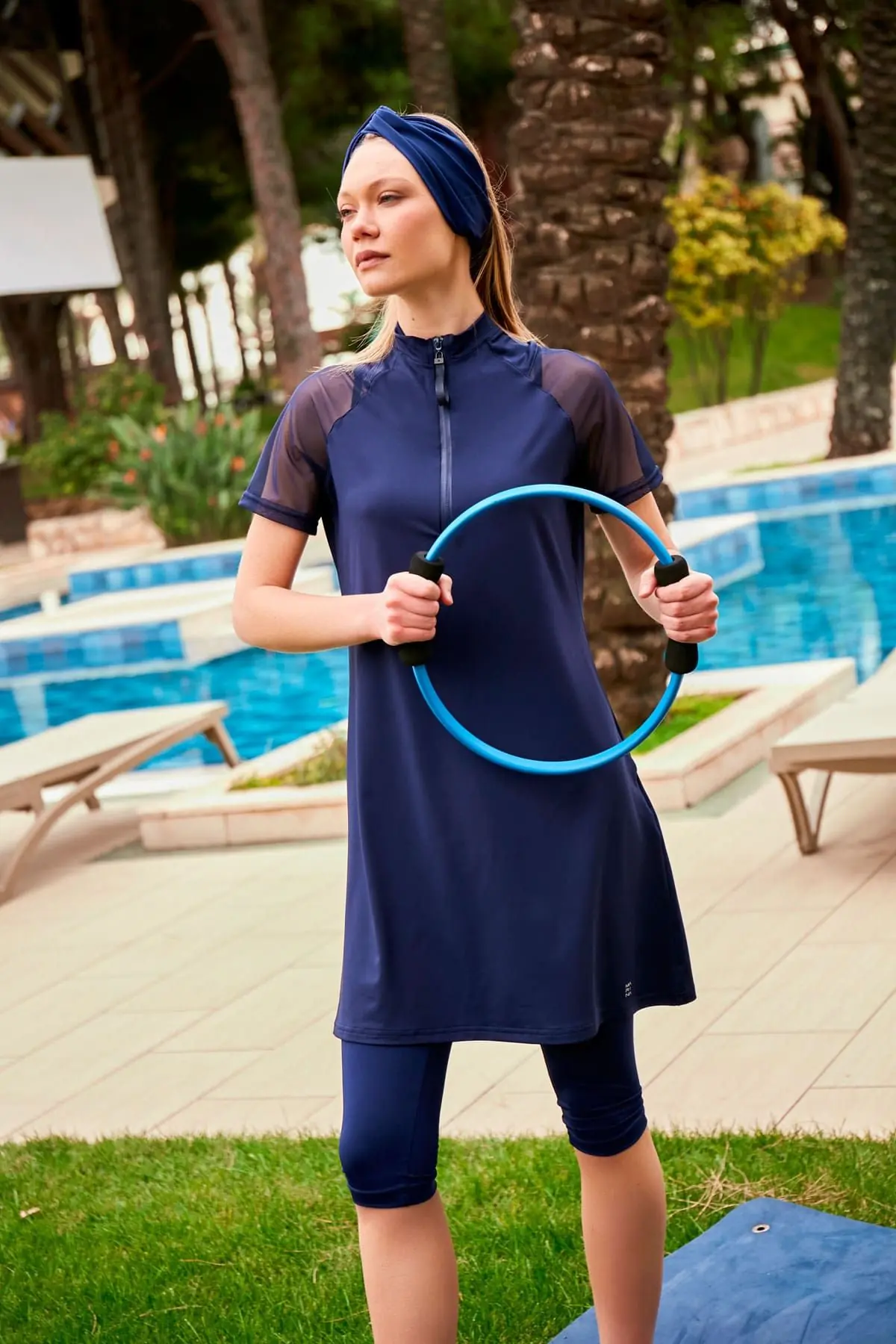 Lycra Navy Burkini Modest Swimwear M2449