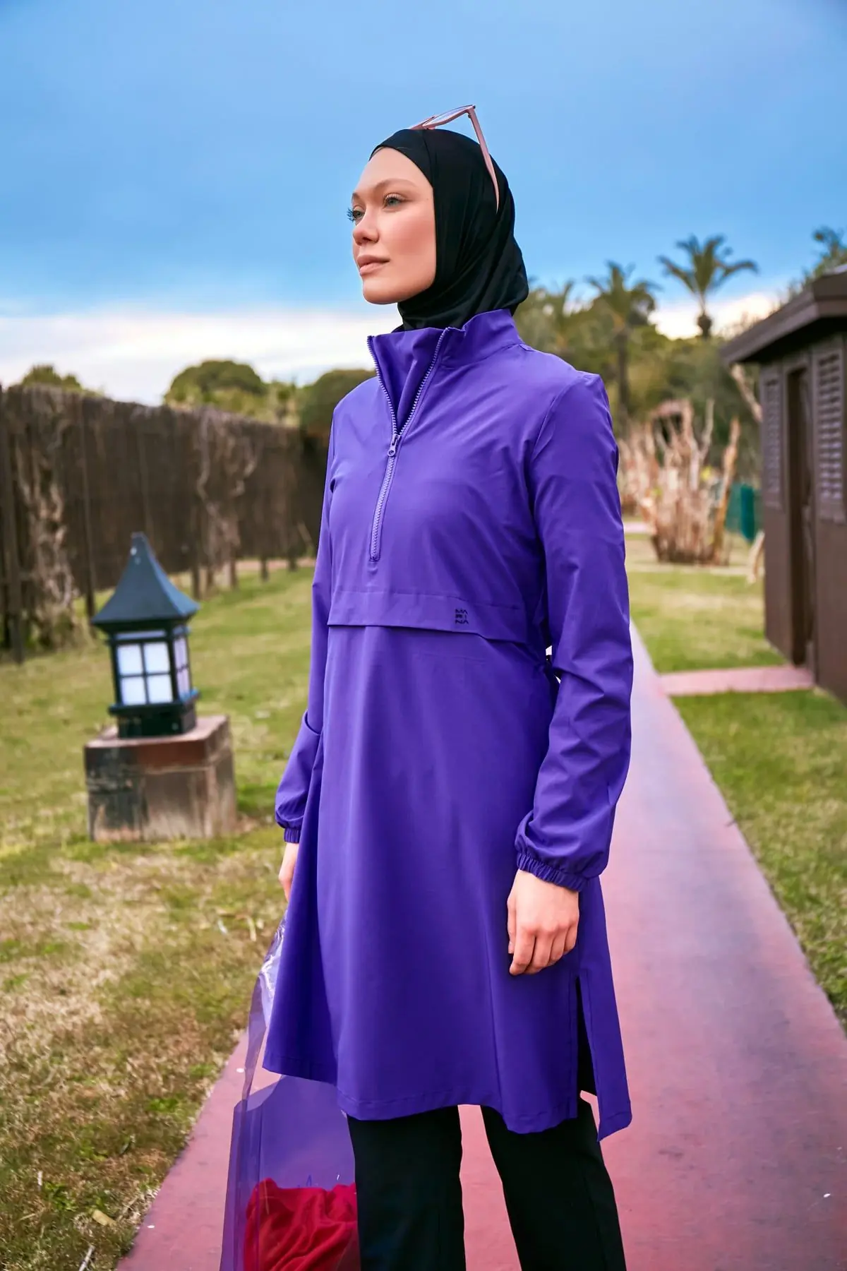 Woven Purple Burkini Modest Swimwear M2409, photo 5