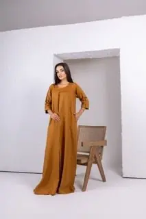 Mustard Yellow Linen Dress, photo 2