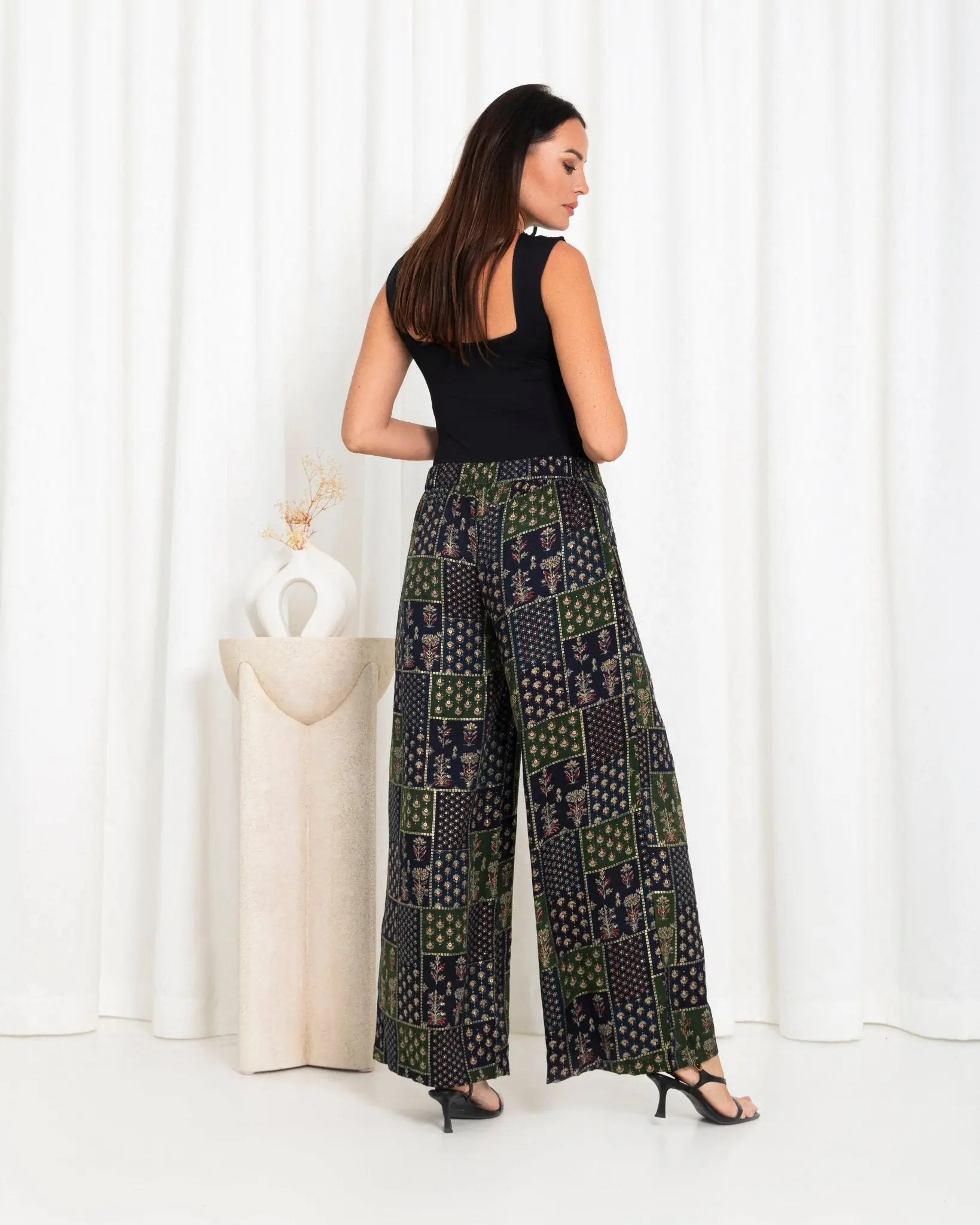 Green Floral Check Pants, photo 2