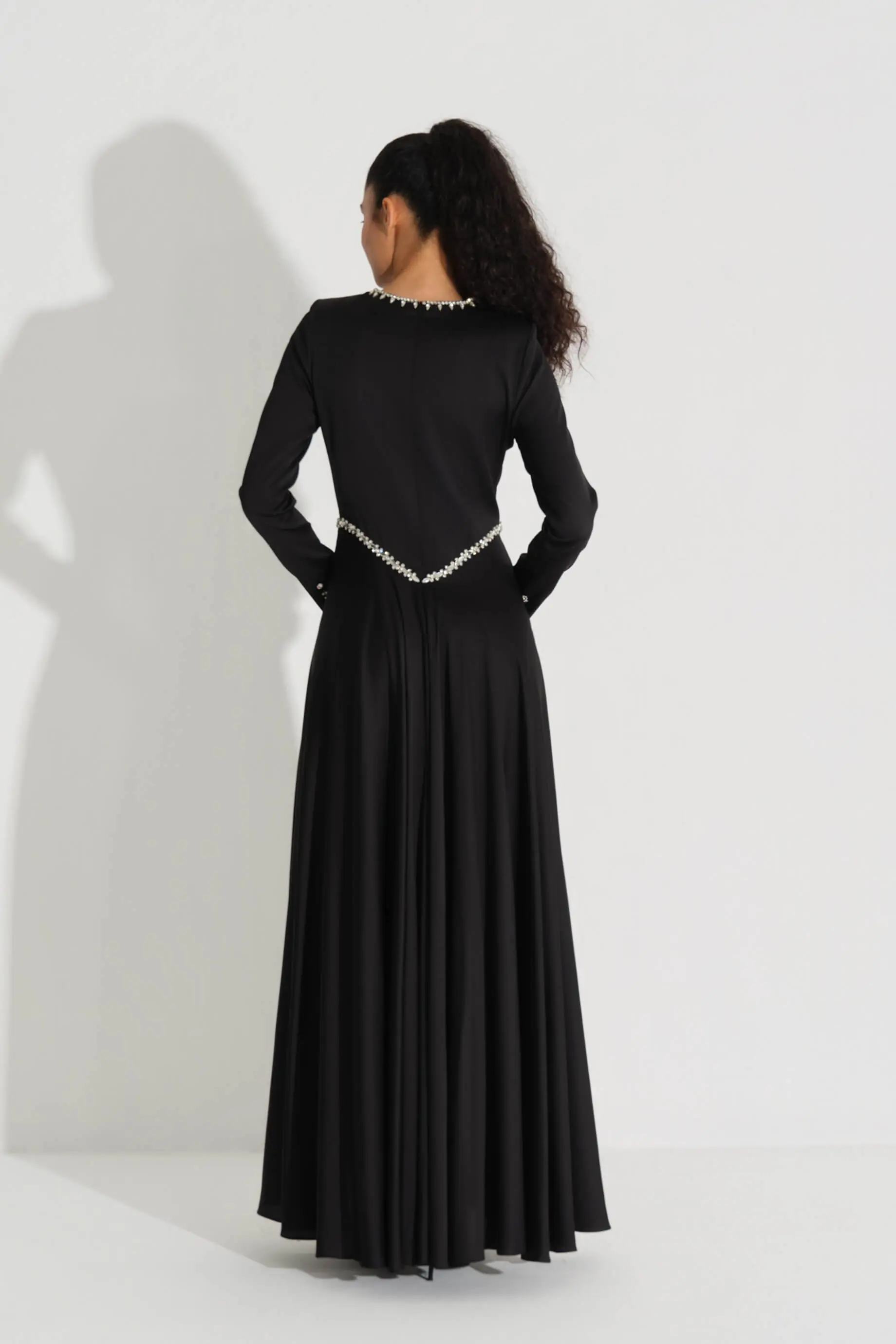 Embellished Belt Detail Dress – Balck, photo 5
