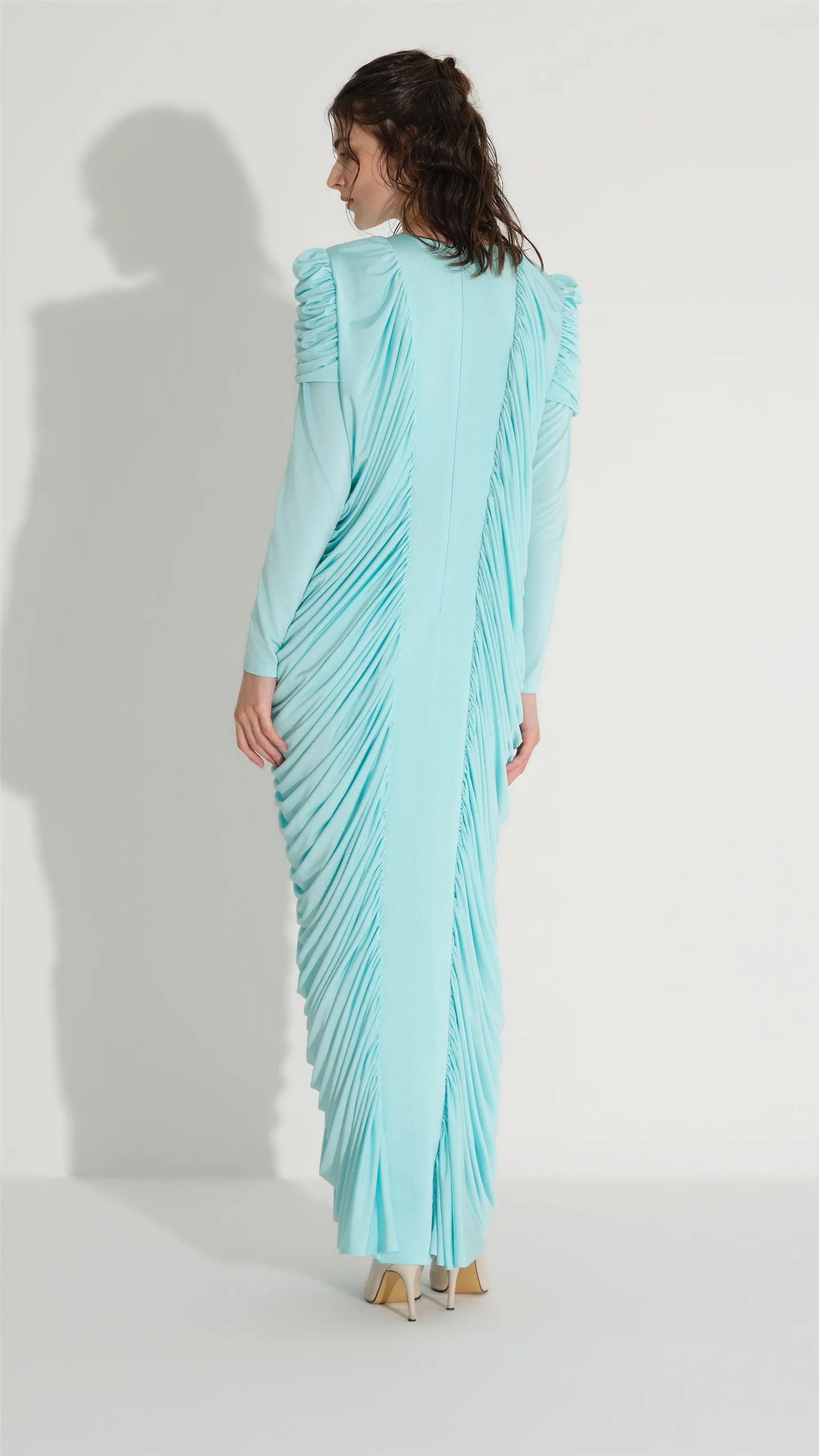 Draped Side-Gathered Dress – Mint, photo 5