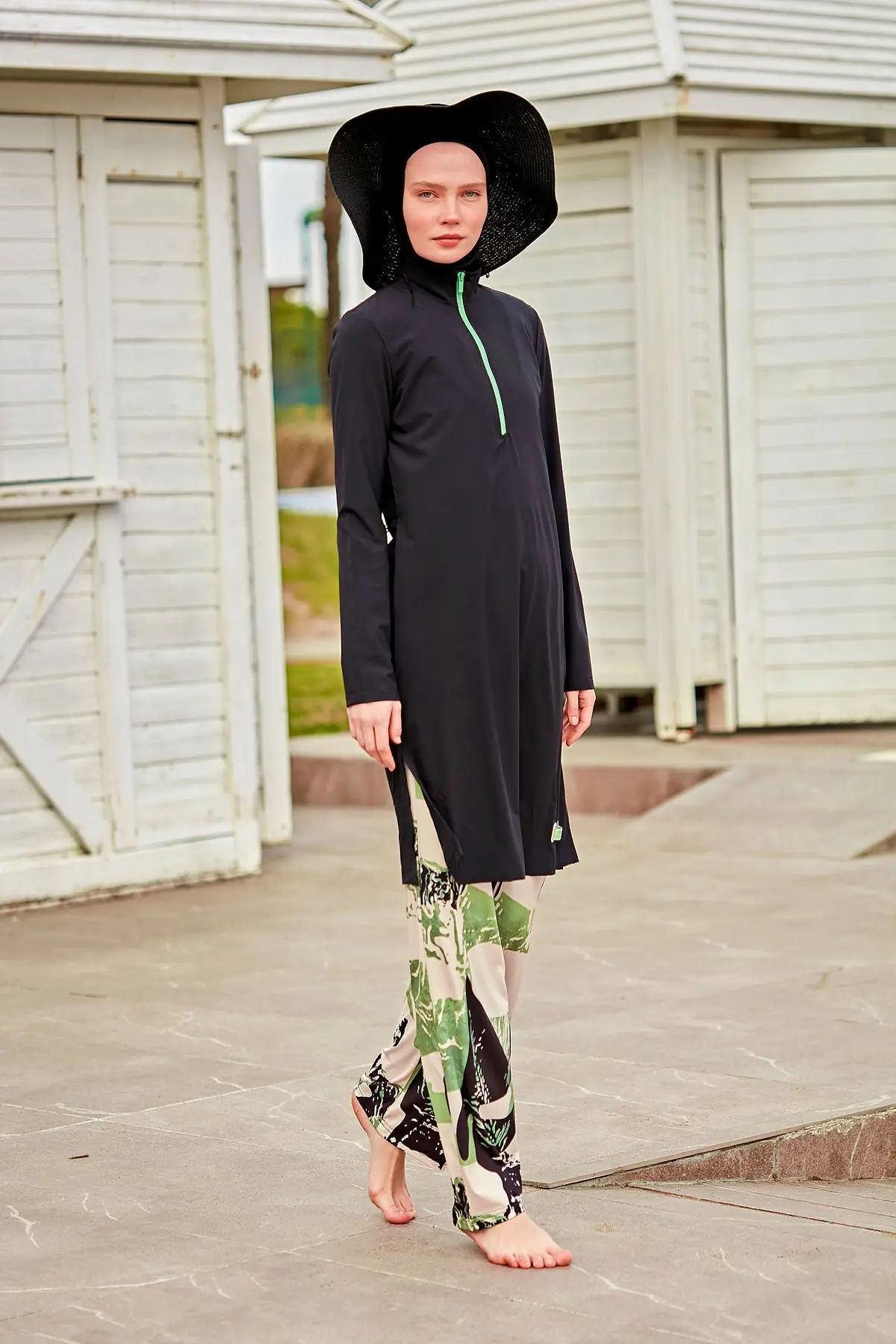 Woven Black Burkini Modest Swimwear M2425, photo 2