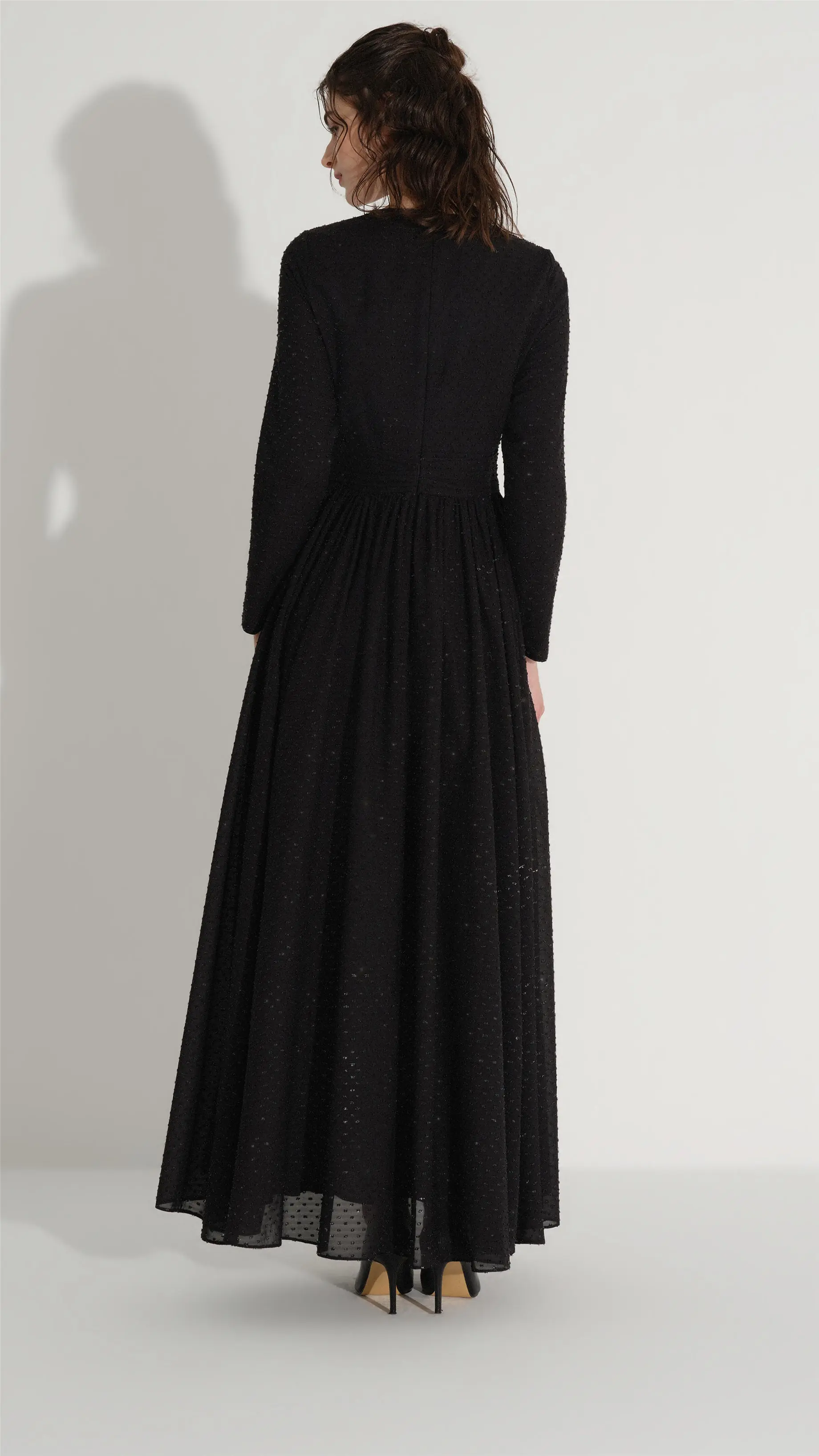Floral Detail Glitter Dress – Black, photo 5
