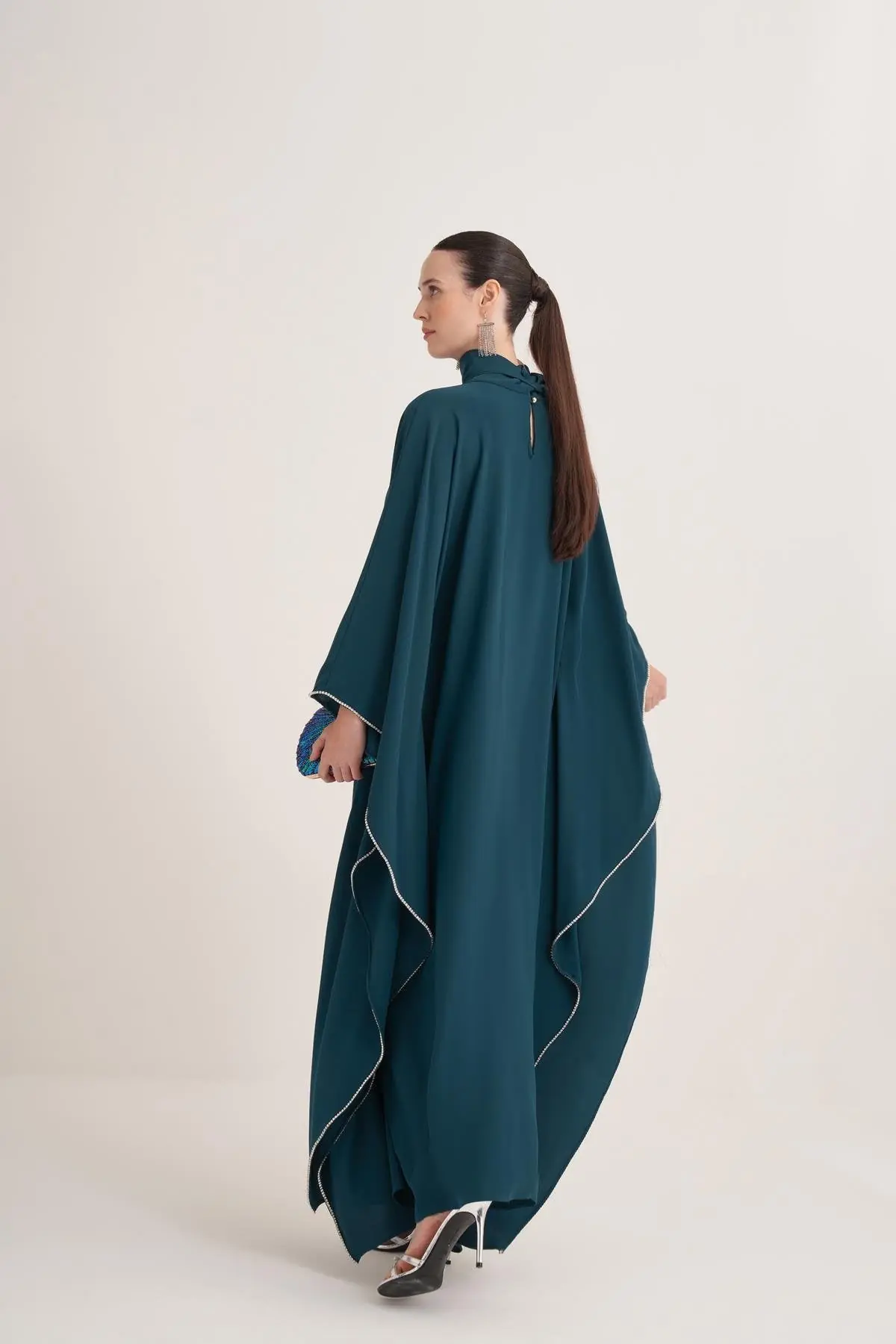 Lilah Evening Kaftan – Petrol Blue, photo 4