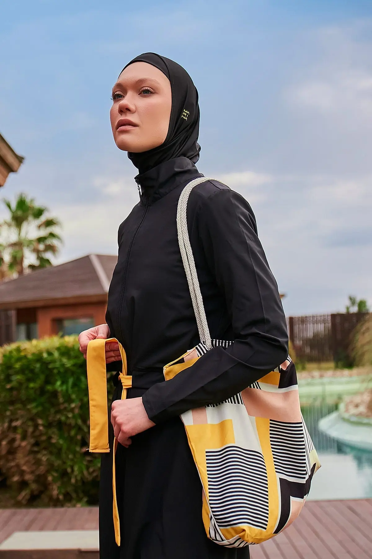 Woven Black Burkini Modest Swimwear M2422, photo 3
