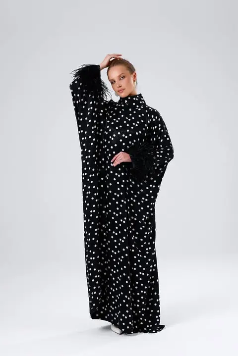 Polka Kaftan – Black, photo 2