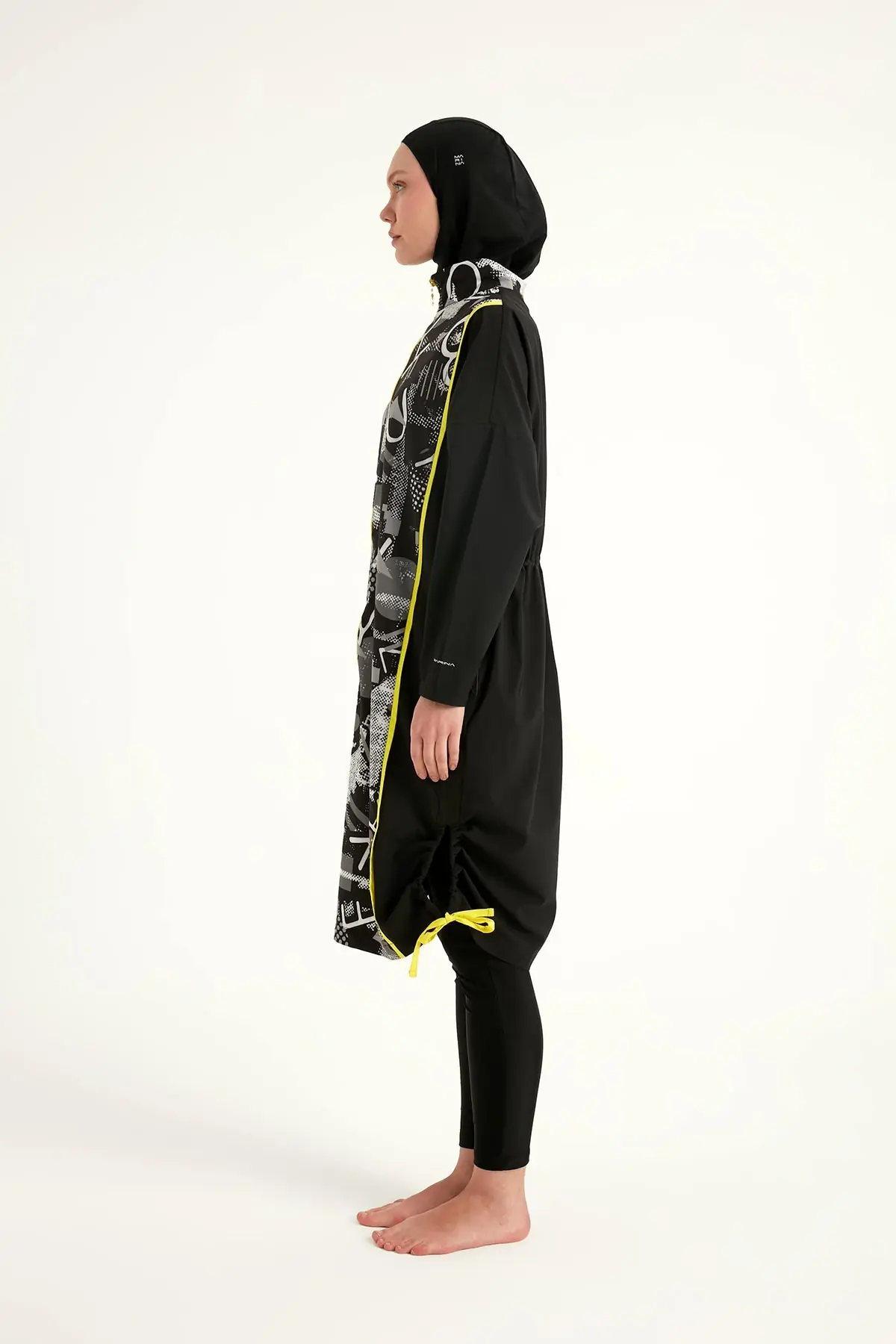 Black Full Coverage Modest Swimwear Burkini Set M2536, photo 7
