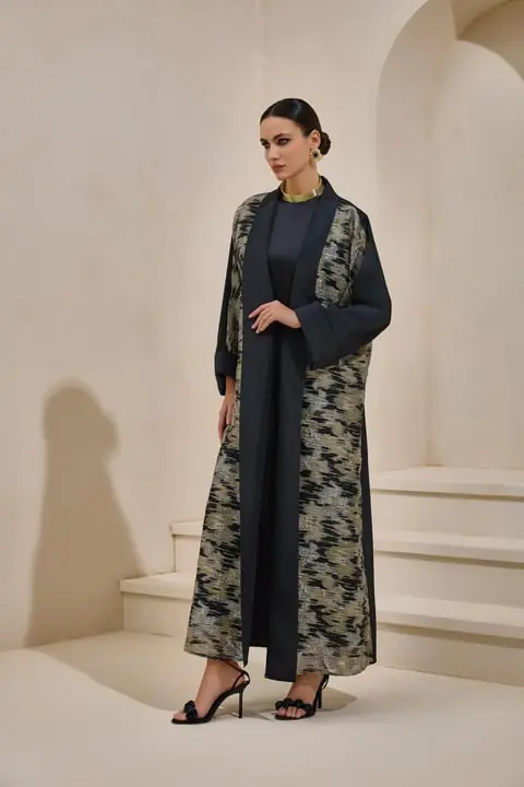 Norah Taffeta Abaya – Black, photo 2