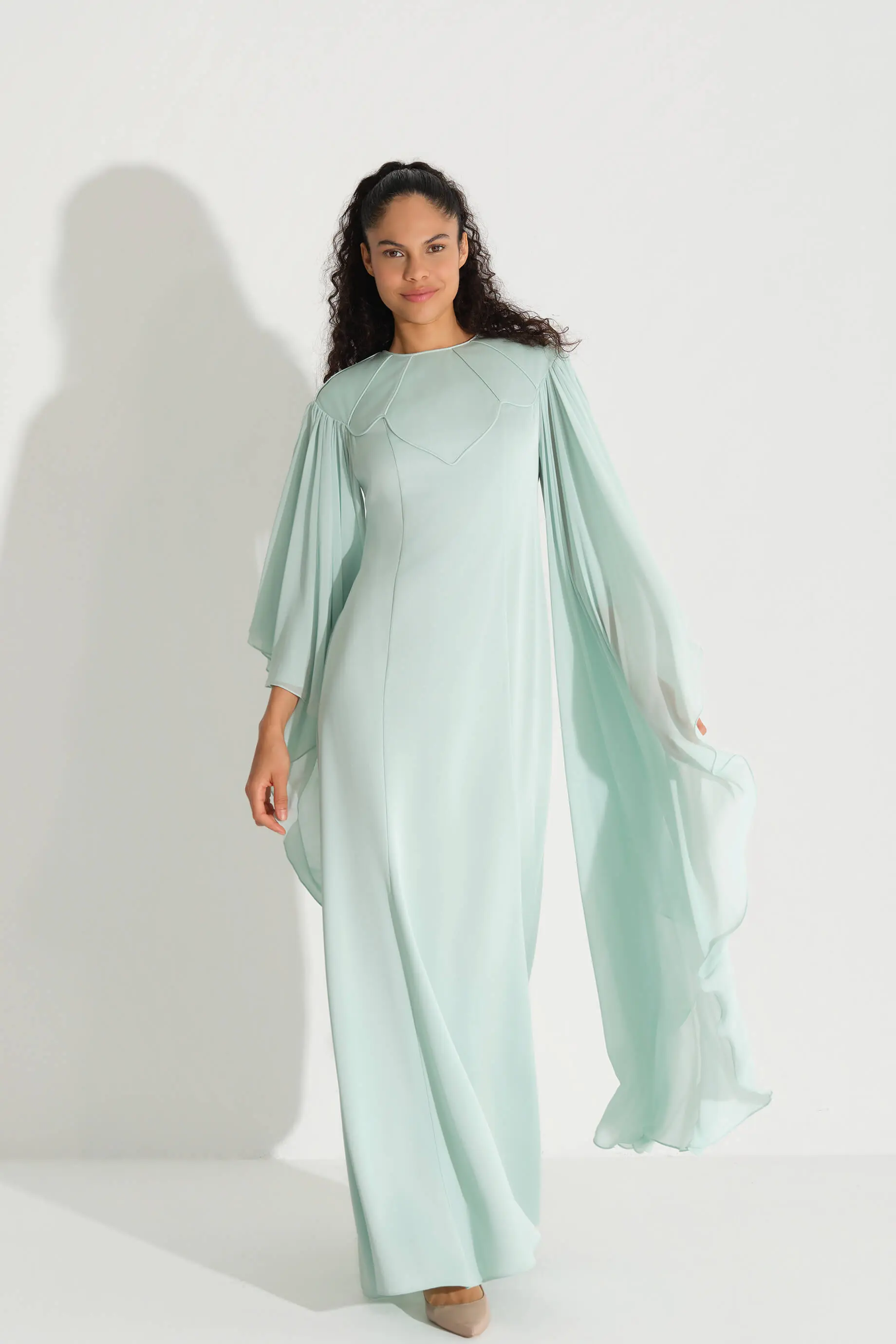 BİYE DETAYLI ELBİSE Mint, photo 2