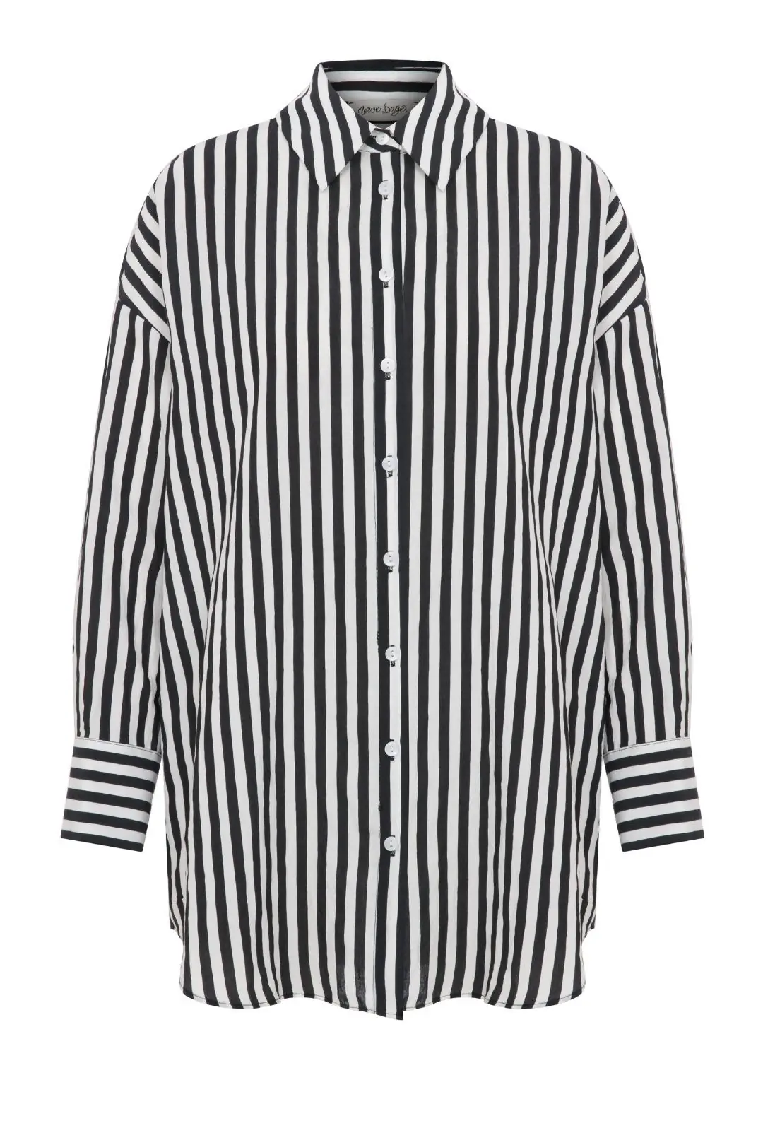 Stripe Oversize Shirt - Black & White Stripe