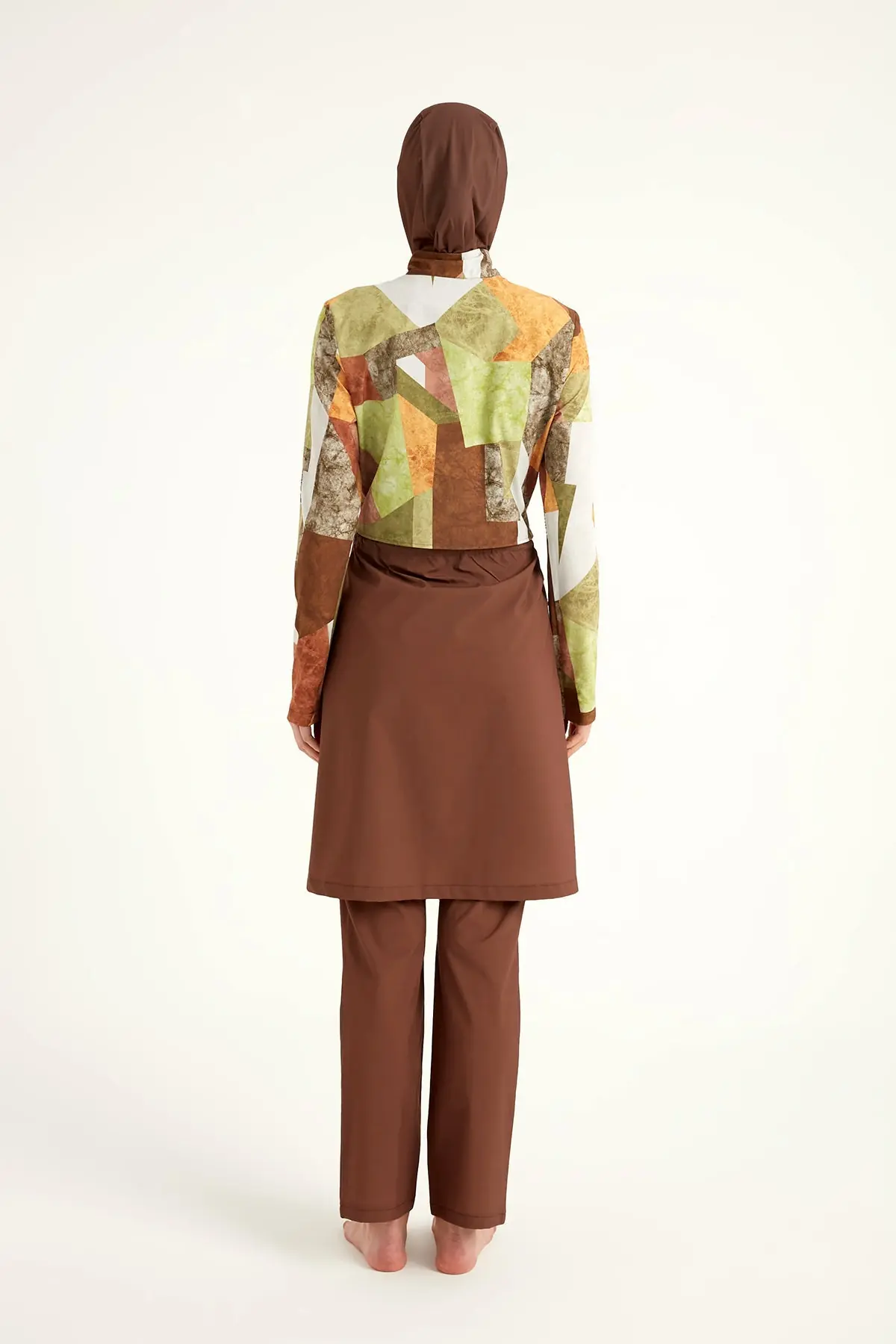 Brown Full Coverage Modest Swimwear Burkini Set M2530-1, photo 7