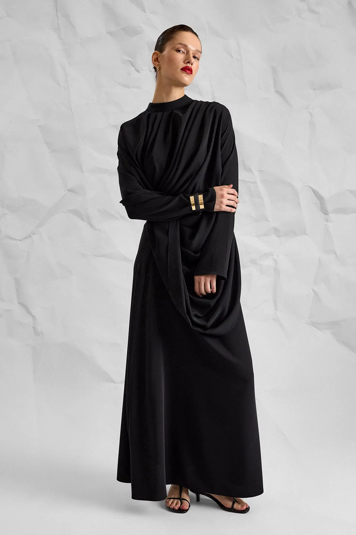 Majesté Atelier No. 08 Draped Maxi Dress - Black, photo 5