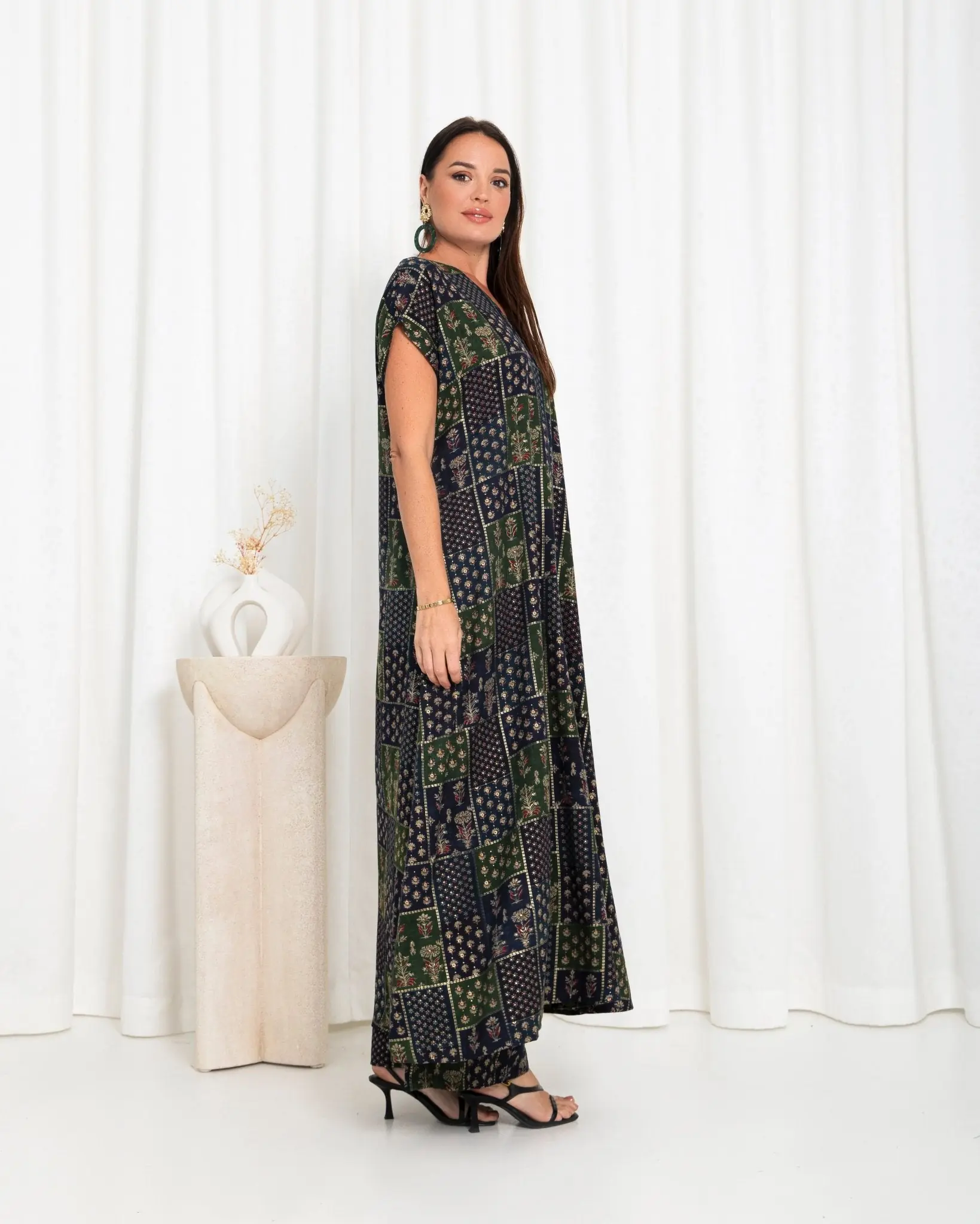 Green Floral Check Kimono Dress, photo 3