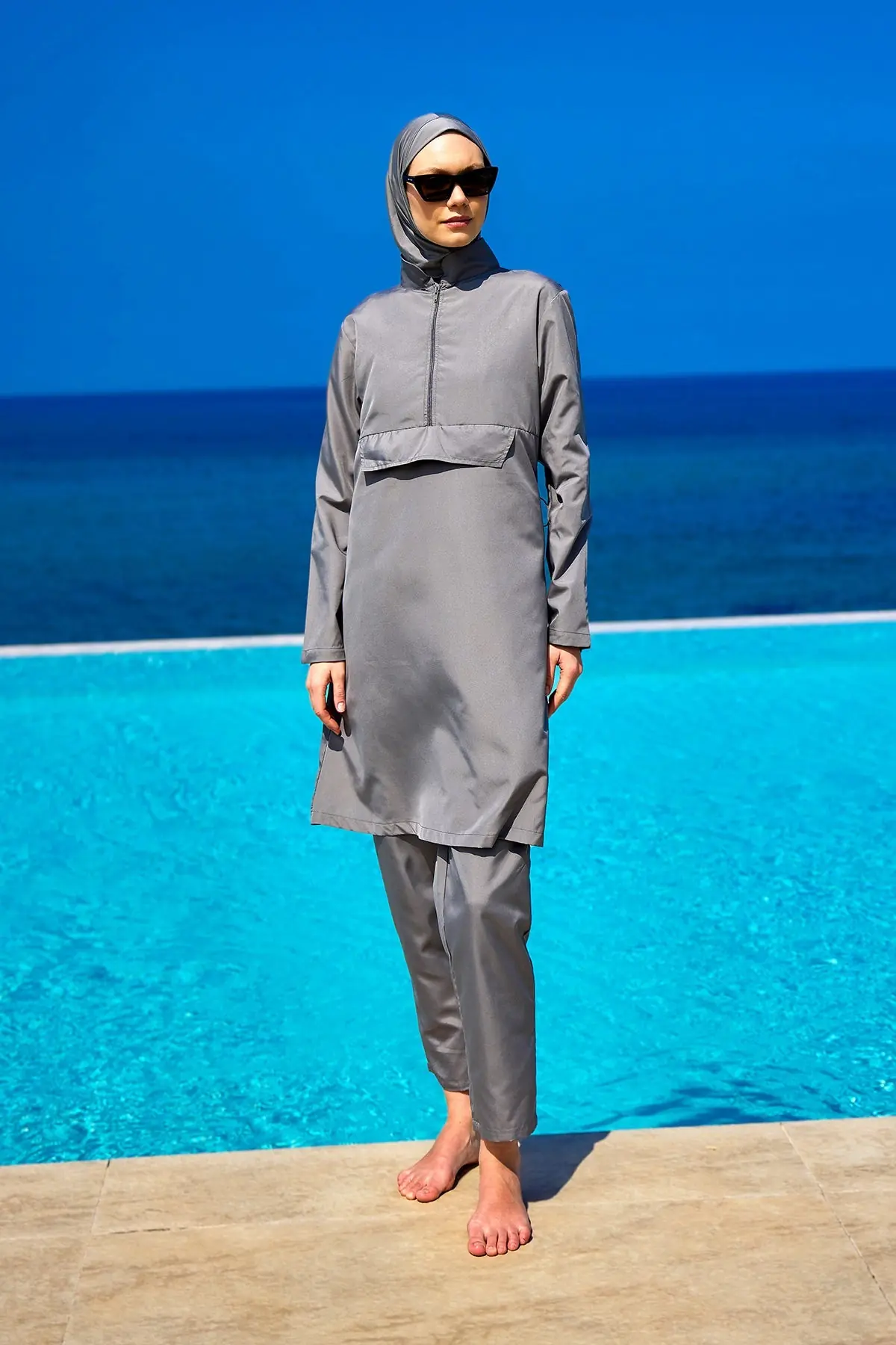 Andalus Gray Full Coverage Burkini Set for Women A2503-4, photo 3