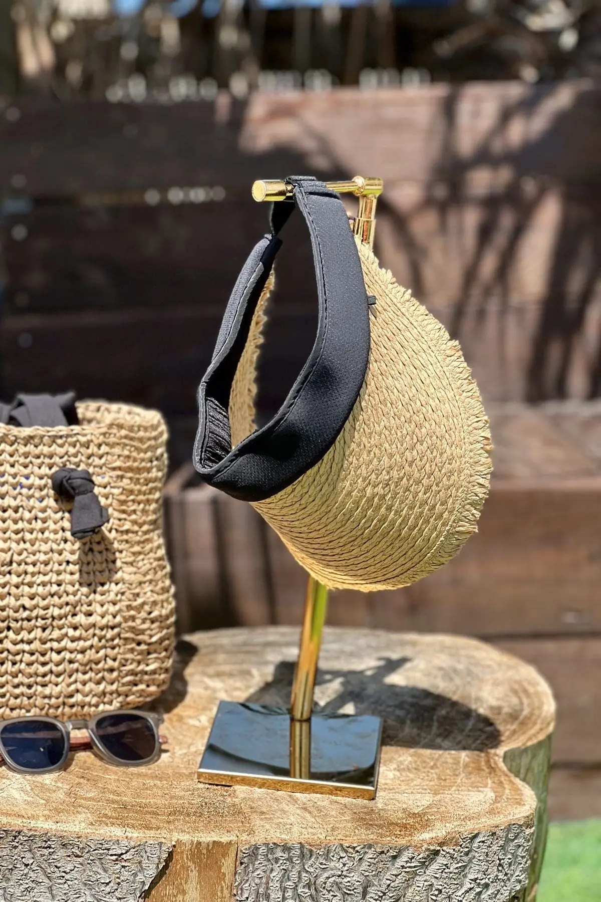 Camel Straw Visor Hat 14634