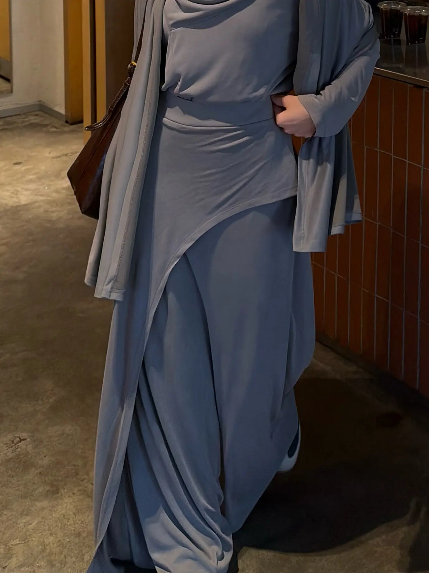 Kruvaze Görünümlü Modal Pantolon-Mocha, photo 5