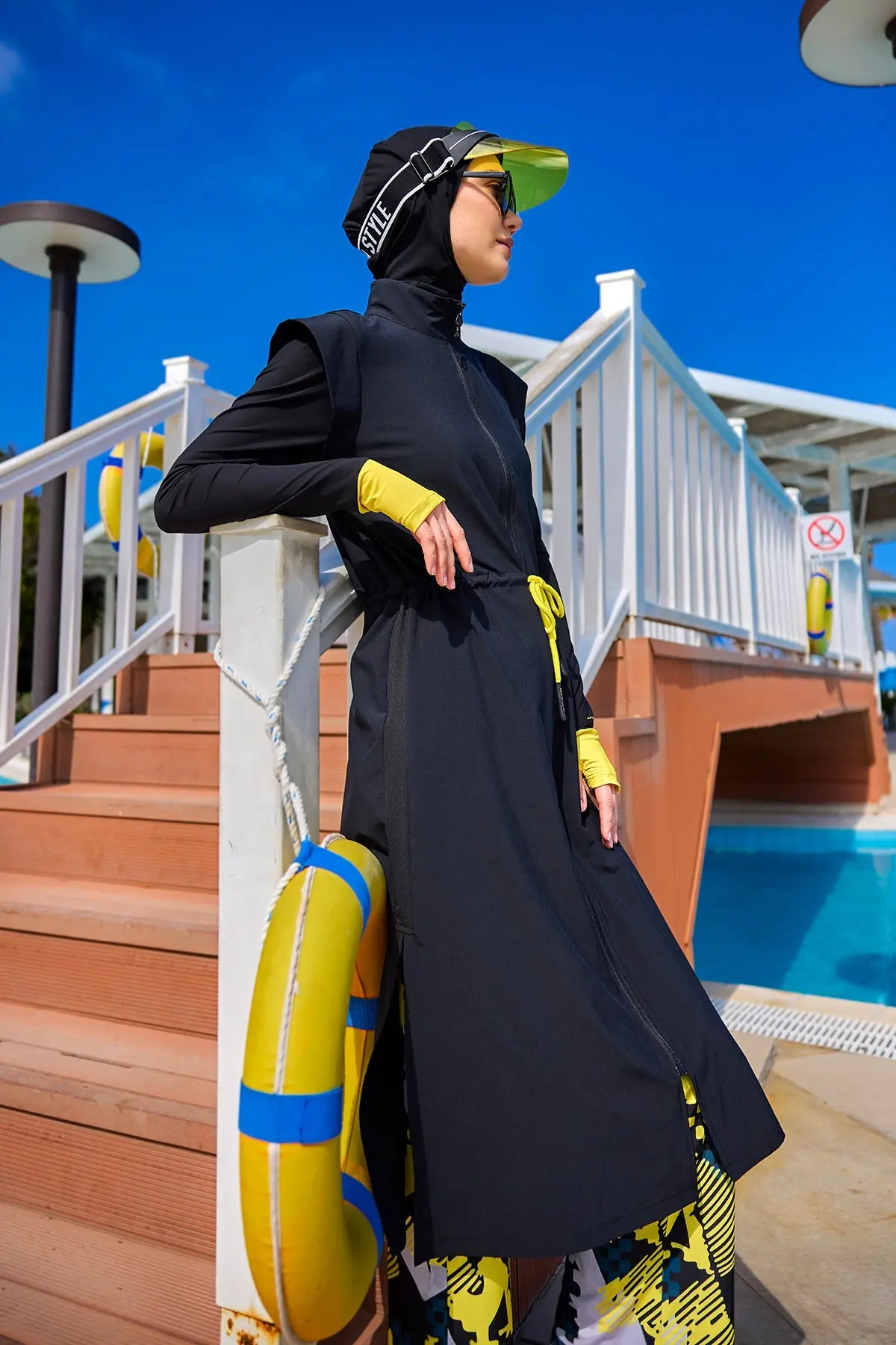 Marina Black Full Coverage Islamic Swimwear Burkini Set M2501-1, photo 2