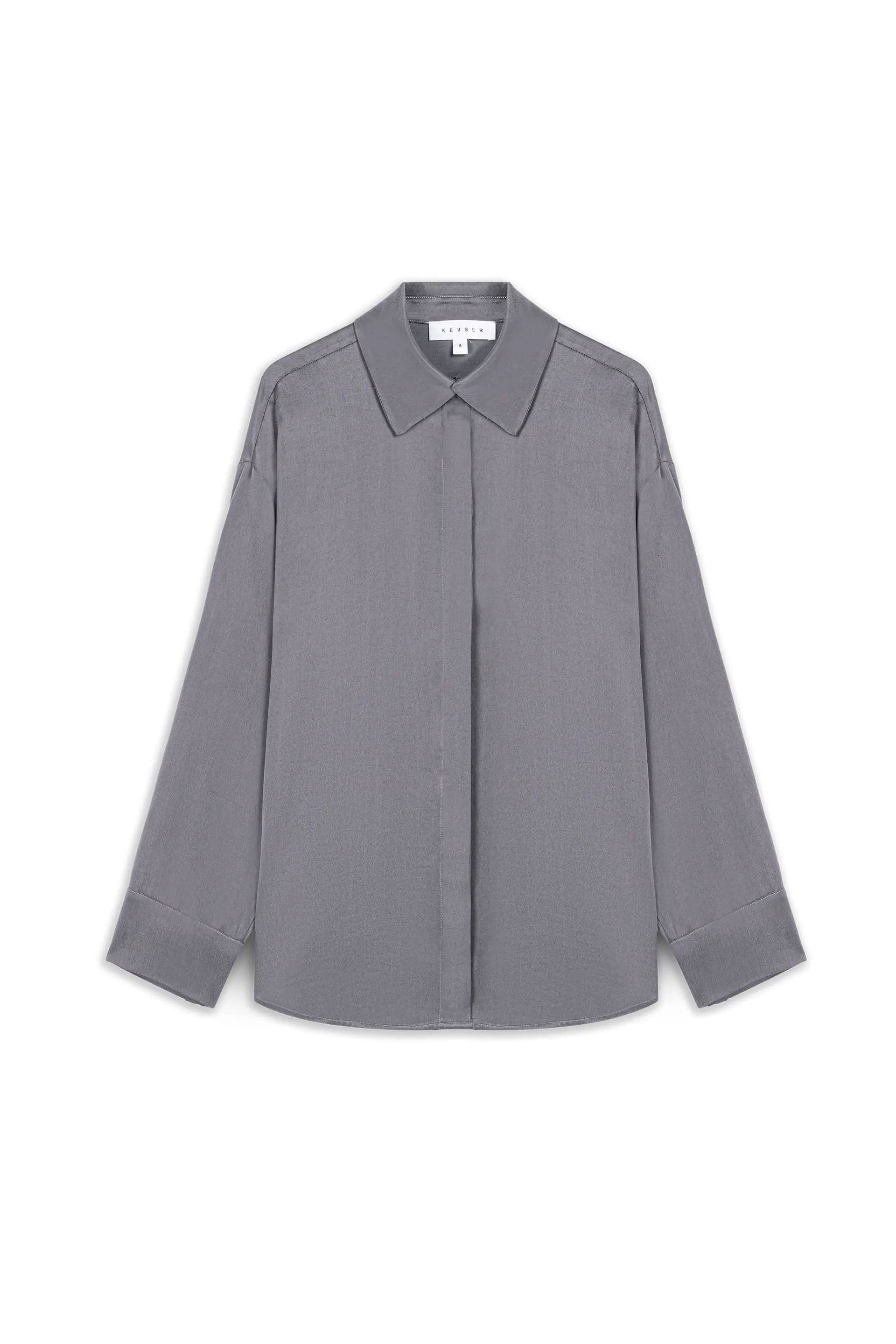 Cupro Oversized Shirt – Gray